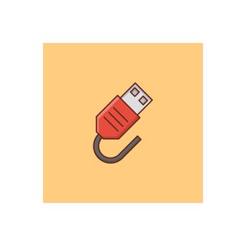 USB Vector illustration on a transparent background. Premium quality symbols. Vector Line Flat color icon for concept and graphic design.