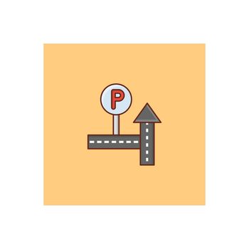 parking vector flat color icon