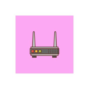 router Vector illustration on a transparent background. Premium quality symbols. Vector Line Flat color icon for concept and graphic design.