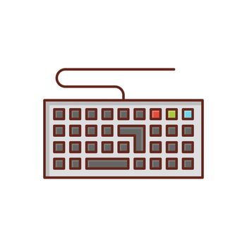 keyboard Vector illustration on a transparent background. Premium quality symbols. Vector Line Flat color icon for concept and graphic design.