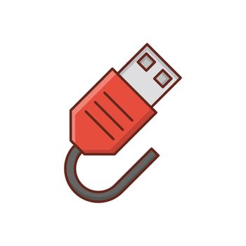 USB Vector illustration on a transparent background. Premium quality symbols. Vector Line Flat color icon for concept and graphic design.