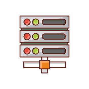 server Vector illustration on a transparent background. Premium quality symbols. Vector Line Flat color icon for concept and graphic design.