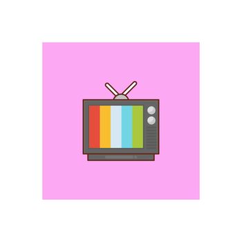 television vector flat colour iconw