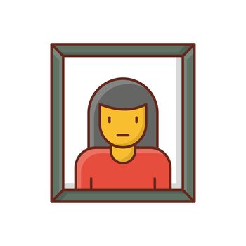 female vector flat color icon