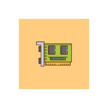 motherboard Vector illustration on a transparent background. Premium quality symbols. Vector Line Flat color icon for concept and graphic design.