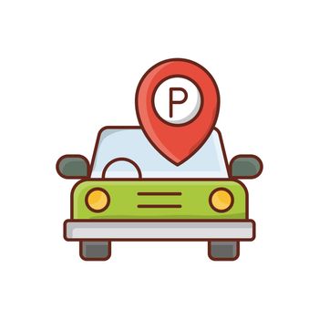 car vector flat color icon