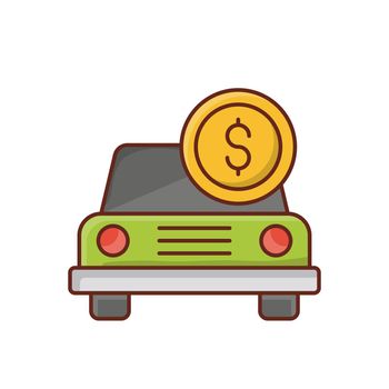 car vector flat color icon