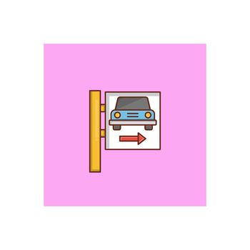 parking vector flat color icon