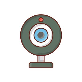 webcam Vector illustration on a transparent background. Premium quality symbols. Vector Line Flat color icon for concept and graphic design.