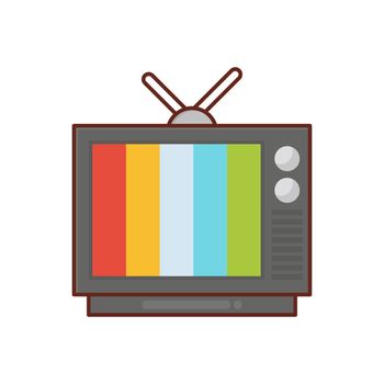 television vector flat colour iconw