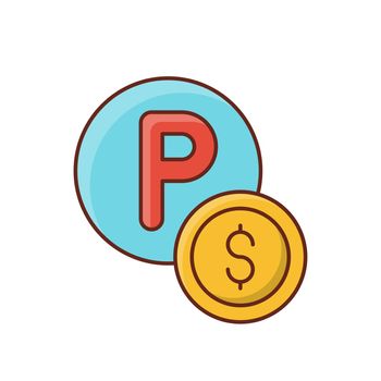 dollar vector flat color icon