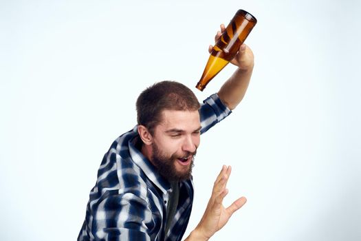 drunk man alcoholism problems emotions depression isolated background. High quality photo