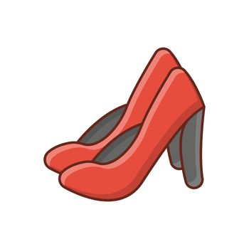 heel Vector illustration on a transparent background. Premium quality symbols.Vector line flat color icon for concept and graphic design.