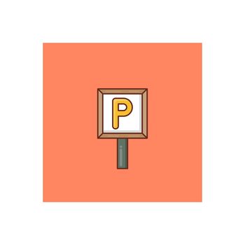 parking vector flat color icon