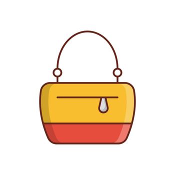 handbag Vector illustration on a transparent background. Premium quality symbols.Vector line flat color icon for concept and graphic design.