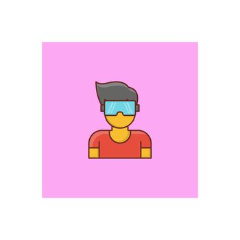 gamer vector flat color icon