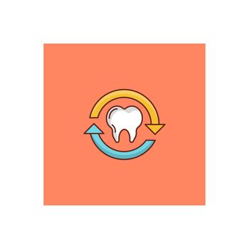 teeth Vector illustration on a transparent background. Premium quality symbols.Vector line flat color icon for concept and graphic design.