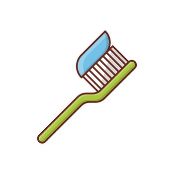 toothbrush Vector illustration on a transparent background. Premium quality symbols.Vector line flat color icon for concept and graphic design.