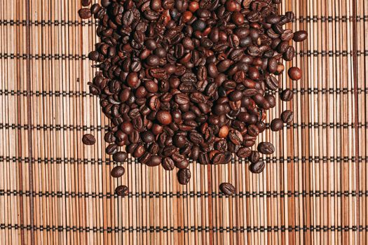 natural coffee Hot drink spilled grains caffeine pattern. High quality photo