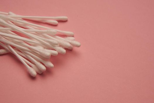 cotton swabs hygiene protection sanitation pink background. High quality photo