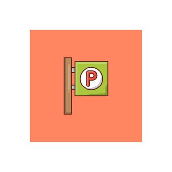 parking vector flat color icon