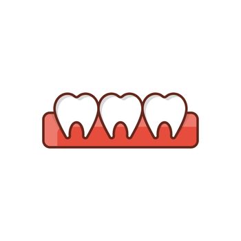 teeth Vector illustration on a transparent background. Premium quality symbols.Vector line flat color icon for concept and graphic design.