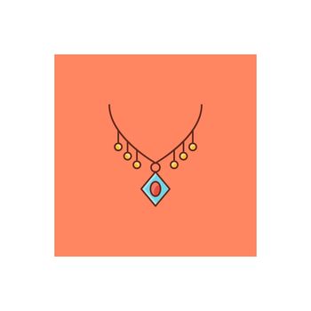 necklace Vector illustration on a transparent background. Premium quality symbols.Vector line flat color icon for concept and graphic design.