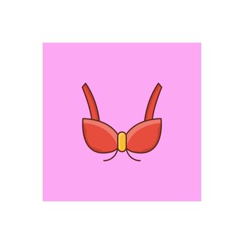 bra Vector illustration on a transparent background. Premium quality symbols.Vector line flat color icon for concept and graphic design.