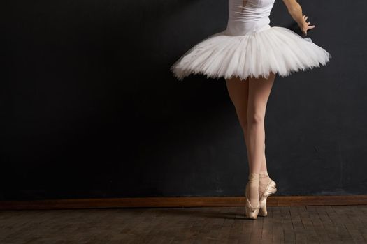 ballerina dance performance classic dark background tradition. High quality photo