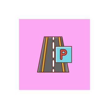 road vector flat color icon
