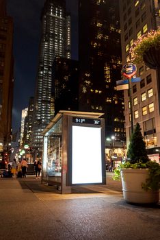 mock up billboard bus stop. High resolution photo