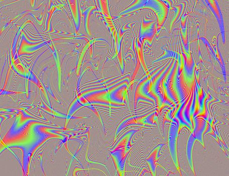 Psychedelic Rainbow Background LSD Colorful Wallpaper. Abstract Hypnotic Illusion. Hippie Retro Texture.