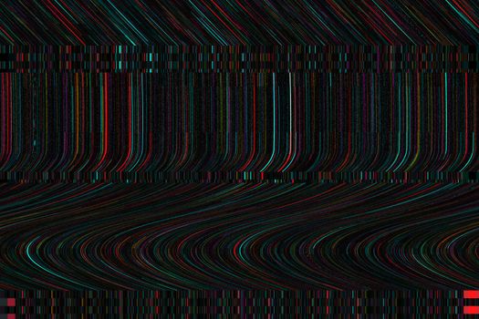 Glitch Noise psychedelic background Old TV screen error Digital pixel noise abstract design. Photo glitch. Television signal fail. Technical problem grunge wallpaper Retro