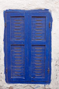 Old maroccan blue window in Essaouria Morocco Africa