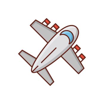 airplane Vector illustration on a transparent background. Premium quality symbols. Vector Line Flat color icon for concept and graphic design.