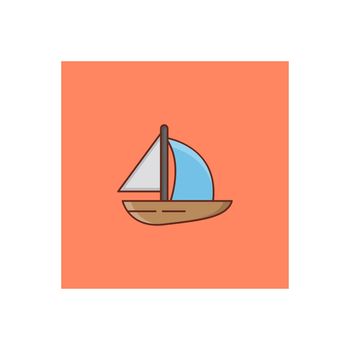 boat Vector illustration on a transparent background. Premium quality symbols. Vector Line Flat color icon for concept and graphic design.