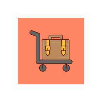 luggage vector flat color icon