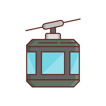 chairlift Vector illustration on a transparent background. Premium quality symbols. Vector Line Flat color icon for concept and graphic design.