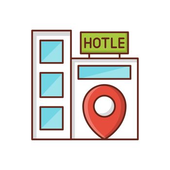 hotel Vector illustration on a transparent background. Premium quality symbols. Vector Line Flat color icon for concept and graphic design.