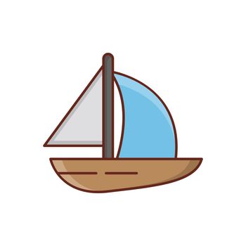 boat Vector illustration on a transparent background. Premium quality symbols. Vector Line Flat color icon for concept and graphic design.