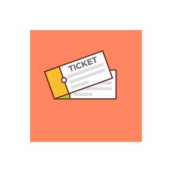 ticket vector flat color icon