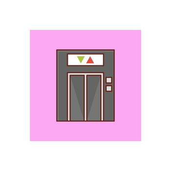 elevator vector flat color icon