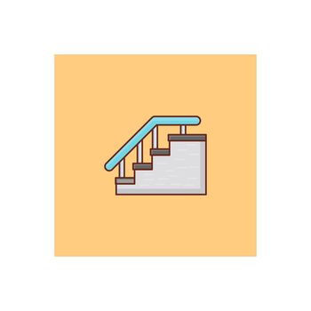 stair vector flat color icon