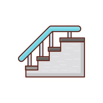stair vector flat color icon