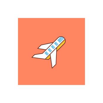 flight vector flat color icon