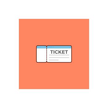 ticket vector flat color icon