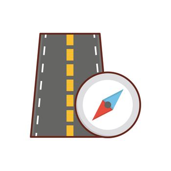 compass vector flat color icon