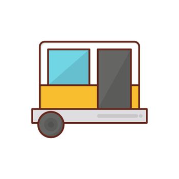 caravan vector flat color icon