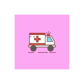 ambulance Vector illustration on a transparent background. Premium quality symbols. Vector Line Flat color icon for concept and graphic design.