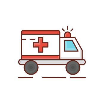 ambulance Vector illustration on a transparent background. Premium quality symbols. Vector Line Flat color icon for concept and graphic design.